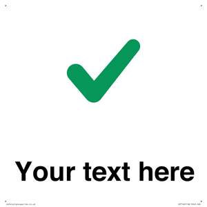 Custom plain background, green tick sign